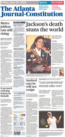 Michael Jackson death: Atlanta Journal-Constitution