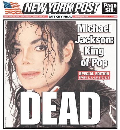 Michael Jackson death: New York Post