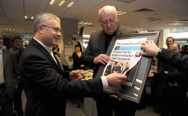 Gorbachev visits Evening Standard