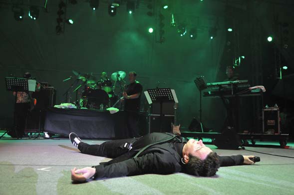 Rick Astley performs