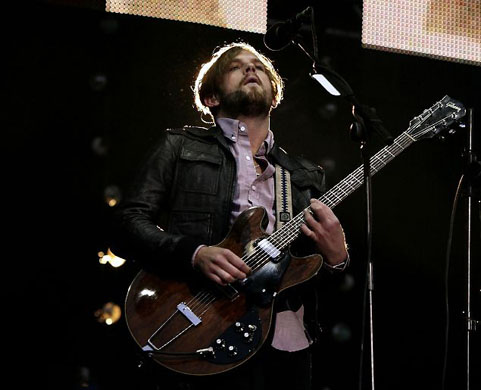 V Festival: Caleb Followill of The Kings of Leon performs on the second day