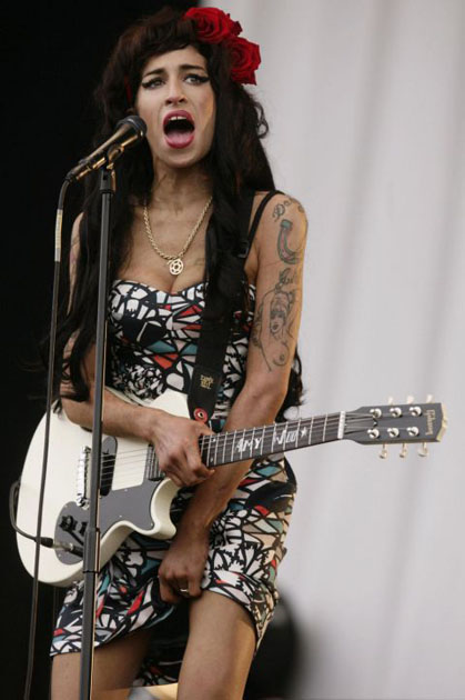 Amy Winehouse performs on the second day of the V Festival 