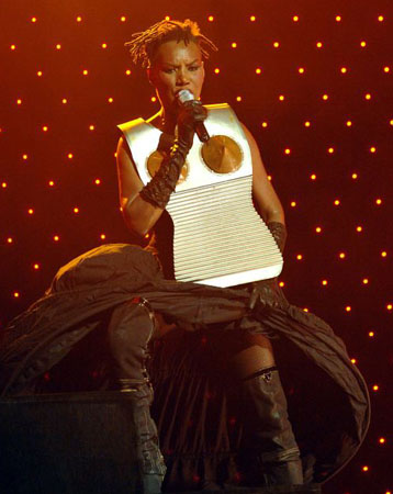 Grace Jones performs in Cardiff 