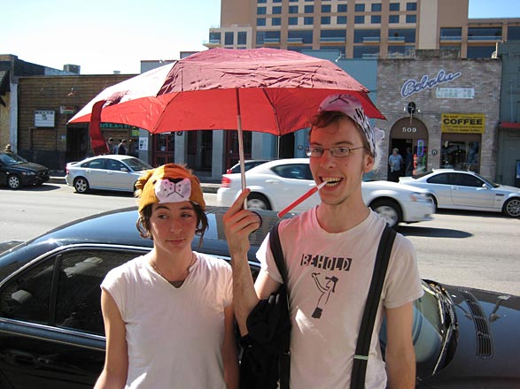 SXSW revellers in hats
