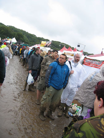Queue for wellies at Bestival