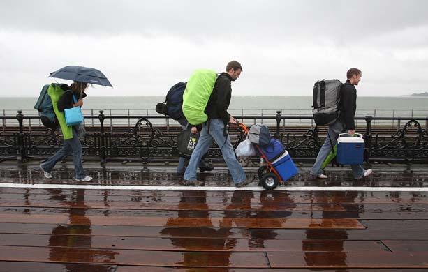 People arrive for Bestival