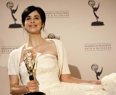 Sarah Silverman with her Emmy