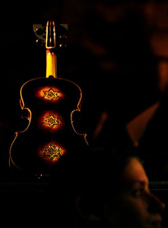 Istanbul, Turkey: A restored violin that will be used in the 'Violins of Hope' concert which is part of Israel's 60th anniversary celebrations