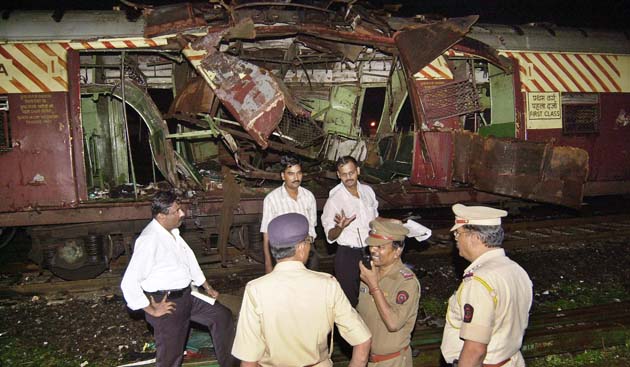 Bomb attacks on train