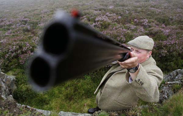Gavin Hannan in a butt on the grouse moor