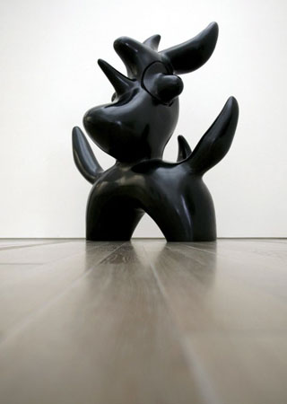 The work of art 'oiseau lunaire' by Joan Miro is shown in the Fondation Beyeler