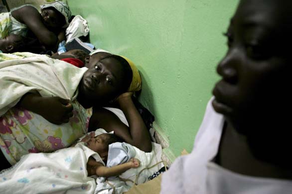 A mother and her newborn son