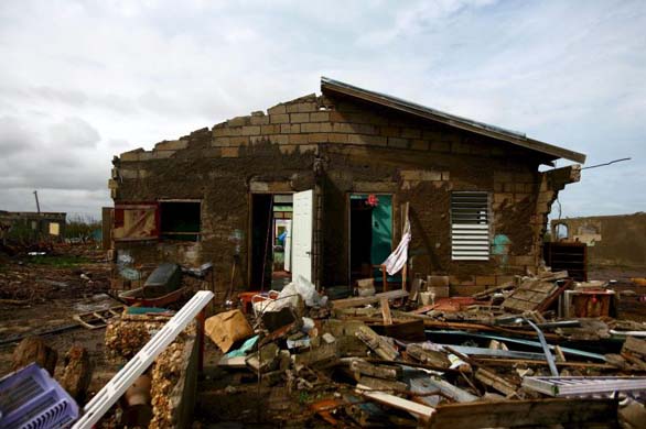 A home destroyed by hurricane Dean