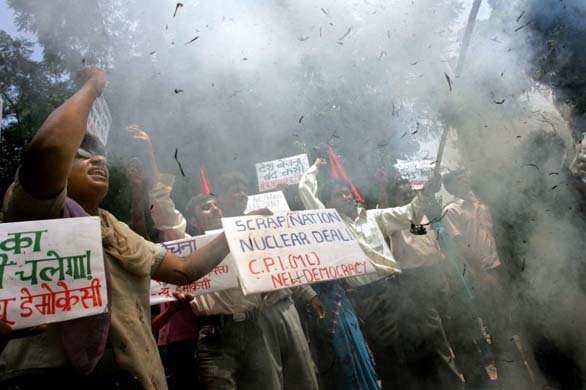 a protest against the Indo-US nuclear deal