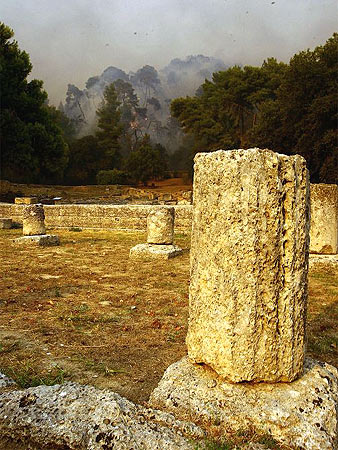 Fire rages in ancient Olympia