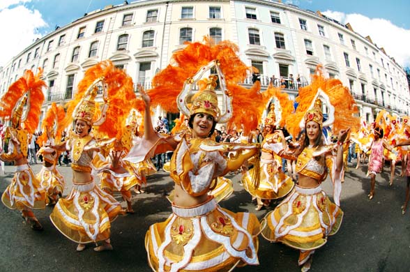 Dancers in orange