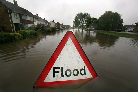 A flood sign