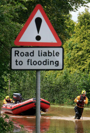Rescue crews prepare their boat