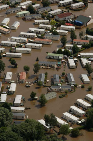A caravan park near the town of Tiddington