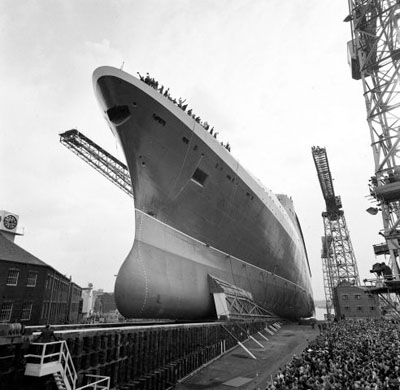 The launching of the Cunard liner