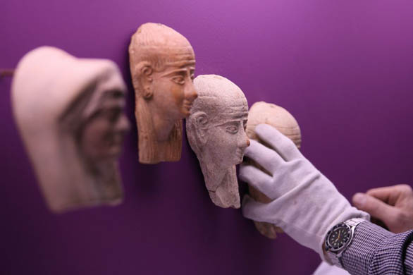 Phoenician figurines on display