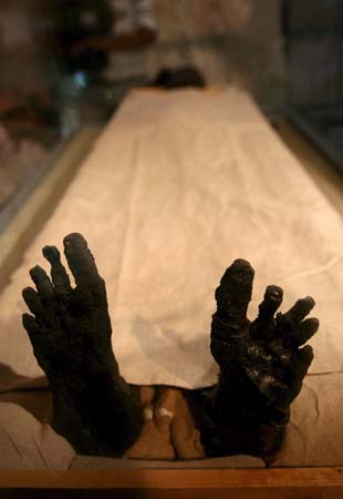 The mummy's feet