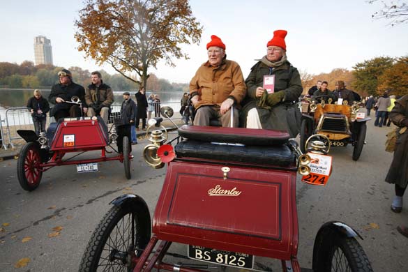 Drivers in matching hats