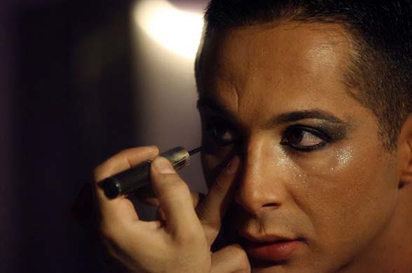 A gay man puts his make-up on Beirut