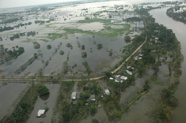 Flooding in El Corcho, Mexico