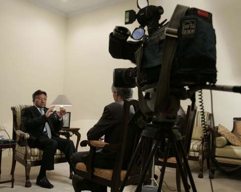 Musharraf gives an interview