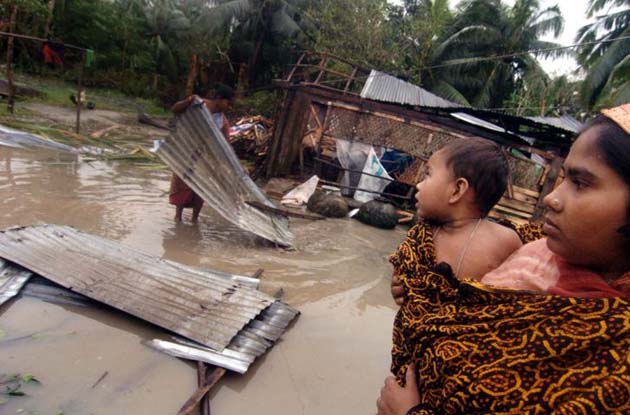 Damage from the cyclone