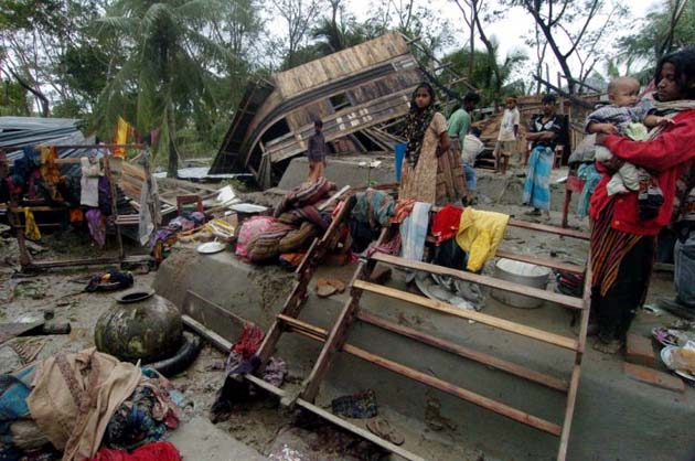 Damage from the cyclone