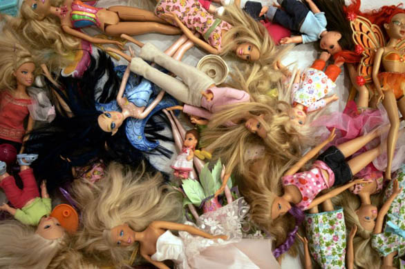 Dolls at the newly opened Barbie store