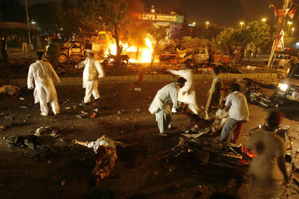 People try to help the wounded