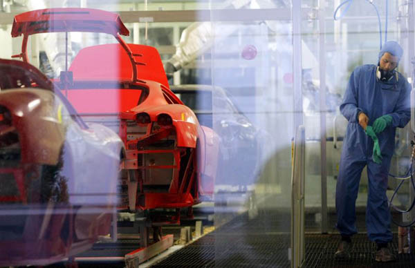 The Ferrari production line