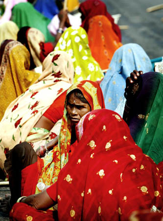 Women take a break from walking
