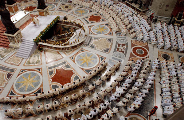 Pope Benedict XVI during a mass