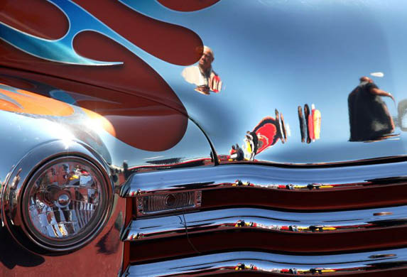 Silver paint on a custom car