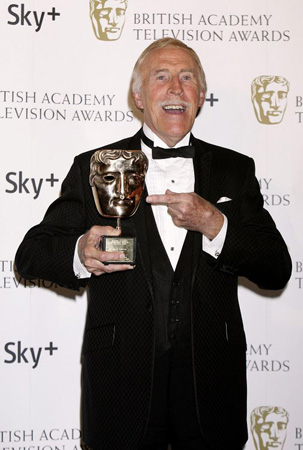 Bruce Forsyth with the Bafta Fellowship award