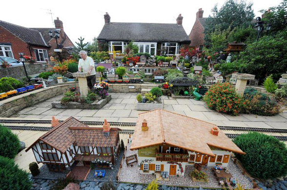 Eric Marshall has transformed his front garden into a miniature town