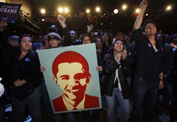 Obama supporters in Hollywood