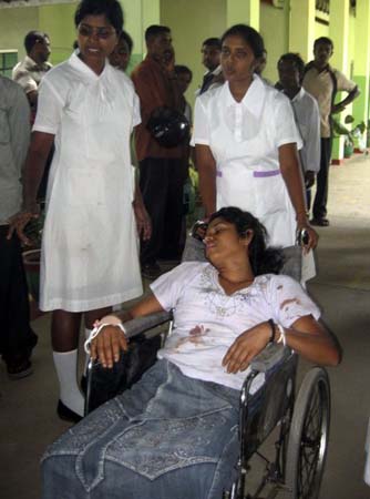 Roadside bomb in Sri Lanka