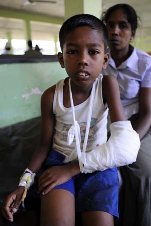 Roadside bomb in Sri Lanka