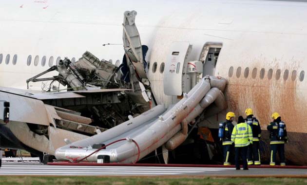 Plane crash at Heathrow Airport