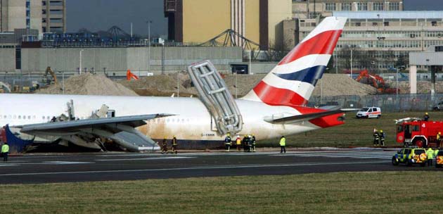 Plane crash at Heathrow Airport