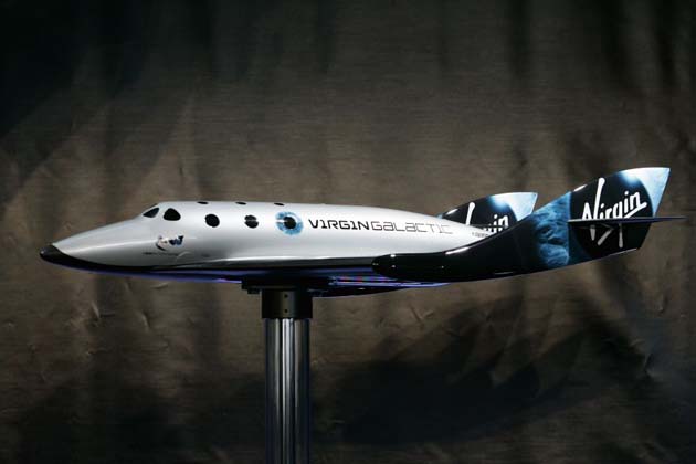 A model of the Virgin Galactic Spaceship Two