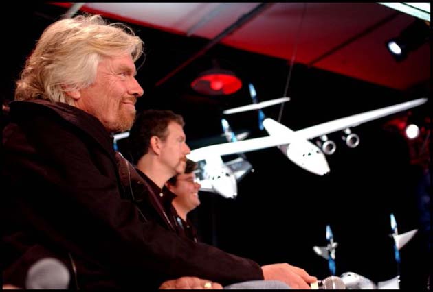 Richard Branson at the Virgin Galactic press conference