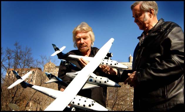 Richard Branson reveals Virgin Galactic aircraft