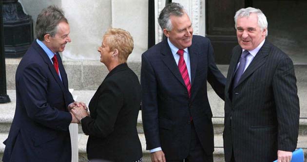 Tony Blair and Peter Hain at Stormont