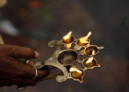 the Durga Puja festival  in India 